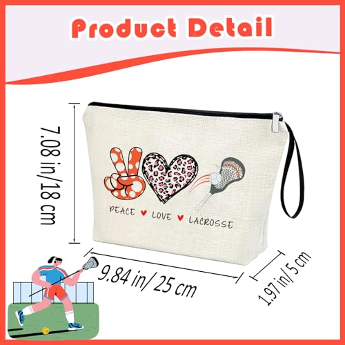 Lacrosse Gifts for Women Girl Zipper Bag Funny Gifts for Lacrosse Ball Lover Sport Season Gift at the Games Day Makeup Bag Birthday Thanksgiving Christmas Gift for Her Sister Friends - style: Sporty