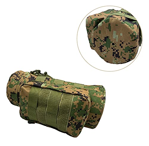 Tactical Molle Water Bottle Holder Pouch Hydration Carrier Bag Tactical EDC Water Bottle Carrier with Detachable Shoulder Strap for Hiking Camping Outdoor Sport Travel - color: Jungle Digital