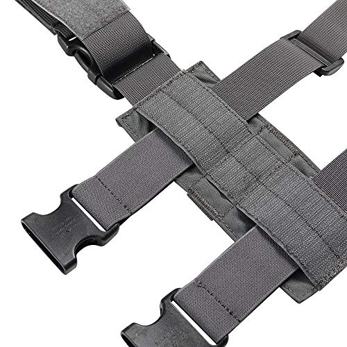 EXCELLENT ELITE SPANKER Tactical Drop Leg Holster Adjustable Drop Leg Platform Molle Module Universal Bag for Left/Right Leg - color: Grey
