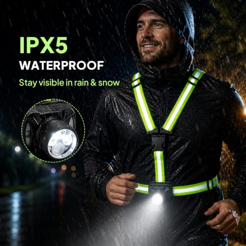 Running Lights For Runners, 550 Lumens, Running Light Vest For Runners