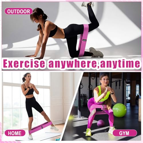 Seenelling 36 Pcs Fabric Resistance Bands - color: Rose Pink, style: Heavy Resistance