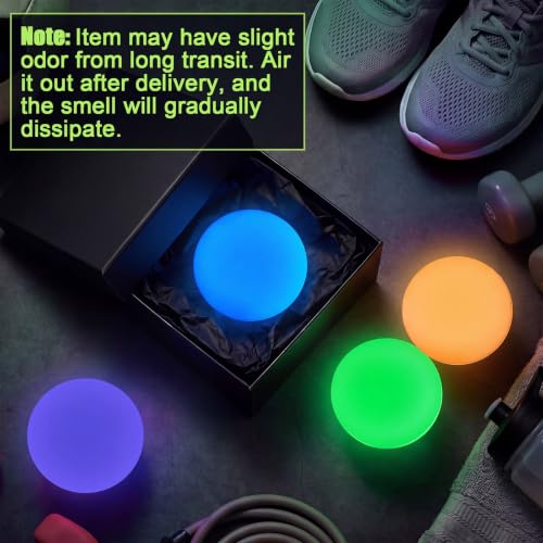 Glow in The Dark Lacrosse Ball, Night Practice Training - color: Green Orange Blue Pink