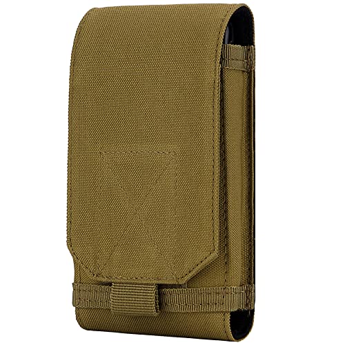 Tactical Molle Phone Holster Pouch, Universal Belt Waist Bag for iPhone 18 Pro Max/17 Pro/17/16 Pro Max/15 Pro Max/14 Pro Max/13, Samsung S26 Ultra/S25/S24, Size L - color: Khaki(1 Pack)