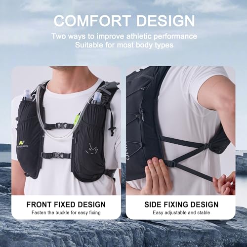 N NEVO RHINO 5.5L Running Vest, Hydration Vest with 1.5L Water Bladder - color: black