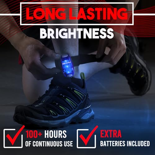 LED Safety Lights 4 Pack, Clip On High Visibility Strobe Light for Walk Run - color: Blue
