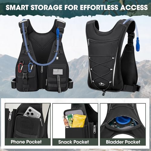 RAINSMORE Water Backpack Hydration Vest with 2L Water Bladder for Running