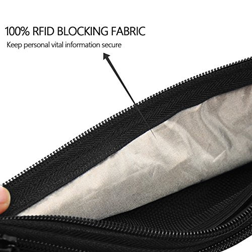 Ryaco Travel Money Belt, Slim RFID‑Blocking Hidden Waist Pouch - color: Black