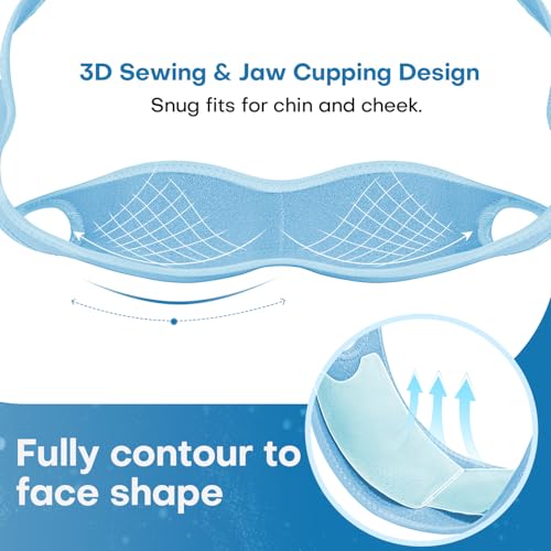Wisdom Teeth Ice Pack Head Wrap Jaw Face Ice Pack for Wisdom Teeth Removal with 4 Gel Packs for Toothache Pain Relief Facial Face Oral Surgery TMJ Tonsillectomy Recovery Must Haves - color: Light Blue With 4 Ice Packs
