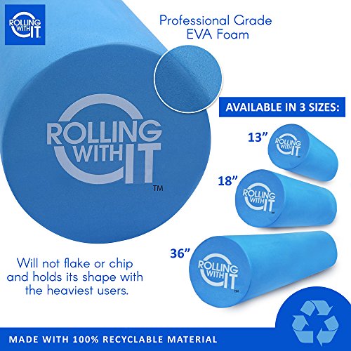 Rolling With It High Density Foam Roller for Physical Therapy - size: 18 x 6 Inch