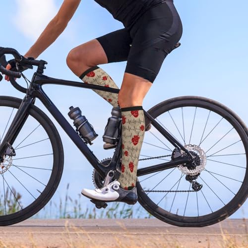 Compression Socks, Unisex 15-20 mmHg Knee High Support Socks - color: Ecg
