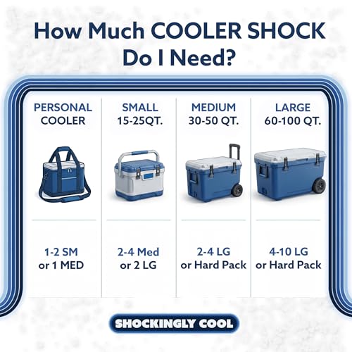 Cooler Shock Reusable Ice Packs for Cooler - Long Lasting Cold Freezer Packs for Coolers and Lunch Boxes - Cooler Ice Packs for Camping Gear, Fishing, Road Trips, Beach Must Haves - style: Small - 5pk