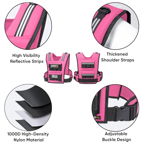 APEXUP Weighted Vest Men, Adjustable Weight Vest for Running - color: Pink, size: With Weights-30lbs