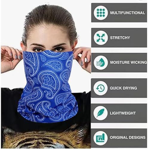 Face Mask Multi Bandana Neck Gaiter Seamless Magic Headband Outdoor Face Scarf for Dust Wind and UV Resistance - color: No17