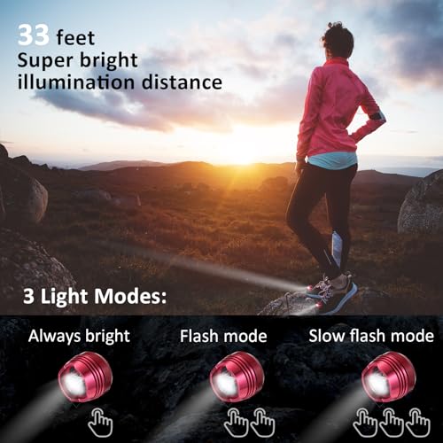RAHAN Shoe Lights for Shoes,2 PCS Shoe Headlights,Light Up Charm Accessories for Kids Adults Shoe, Hands-Free Night Light, Camping Lights，IP65 Waterproof Light, Red - color: X-Red