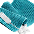 Electric Heating Pad for Back: VAAGHANM 33" x 17" Extra Large Heat Pad for Shoulder & Neck & Back - 6 Temperature Settings & Auto Shut-Off Timer - color: Blue