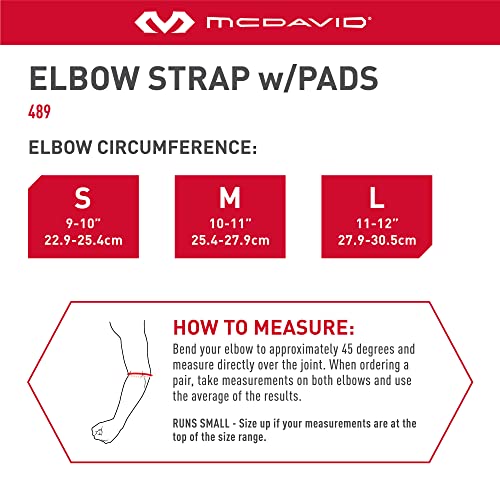 Mcdavid Tennis Pickleball Elbow Brace for Men & Women, Tendonitis Elbow Brace & Strap Golfers Elbow Brace Counterforce Band for Tendon Pain Relief & Support for Forearm - size: Small