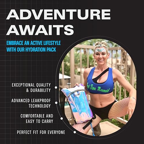 Sojourner Rave Hydration Pack - Hydration Backpack - Hydropack with 2L Bladder - Water Backpack for Festivals, Hiking, Running, Biking and More - color: Black Solid