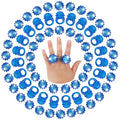 50 Pcs Light Up Rings Flashing LED Rubber Finger Rings for Carnival, July 4th, Halloween, Christmas, Concert, Goodie Bag Fillers, Raves - color: Blue