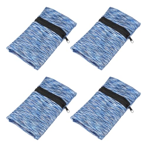 Wrist Pouch Wrist Wallet Wristband with Zipper Sports Sweatbands - color: Blue