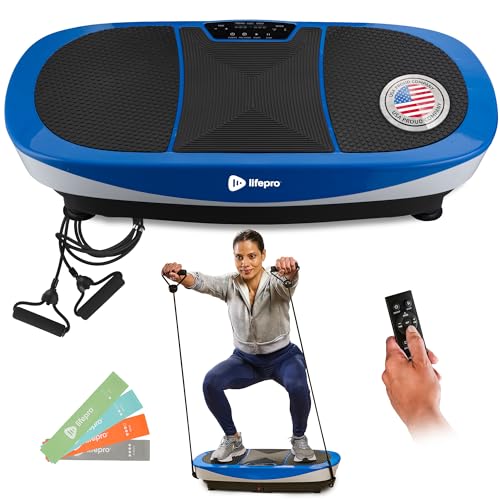 Lifepro Rumblex 4D Vibration Plate Exercise Machine with 7 Training Modes - color: Blue, size: Max