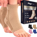 Ankle Brace Socks - Ankle Compression Sleeve - Foot Brace for Women & Men - color: Beige, size: Small