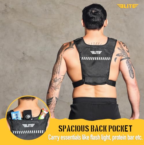 Elite Sports Running Vest w/Phone Holder, Gun Holster for Men/Women, Reflective Lightweight Chest Pack w/Touch Friendly Phone Sleeve, Camera Pocket - Chest Rig for Hiking, Trail, Marathon, Camping - size: Medium