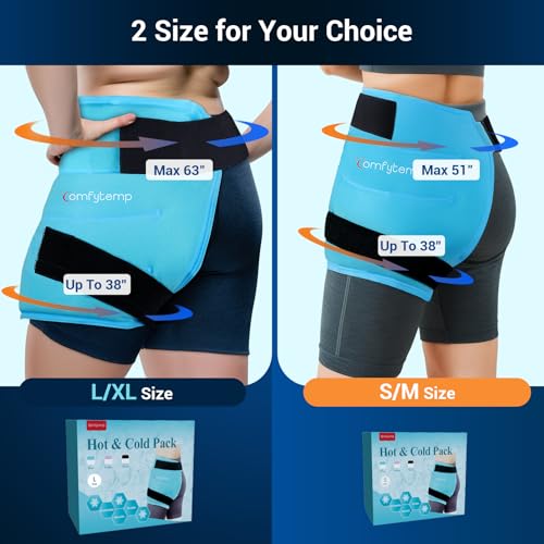 Comfytemp Hip Ice Pack Wrap and Small Gel Ice Packs for Injuries Reusable 2 Packs