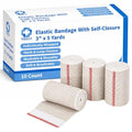 Vakly Elastic Bandage Wrap 3'' x 5 Yds, Self-Closure Compression Roll 10 Pk - size: 3 Inch (Pack of 10)