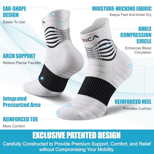 NEENCA Professional Compression Socks for Women Men Circulation, 20-30 mmHg - color: White, size: XX-Large
