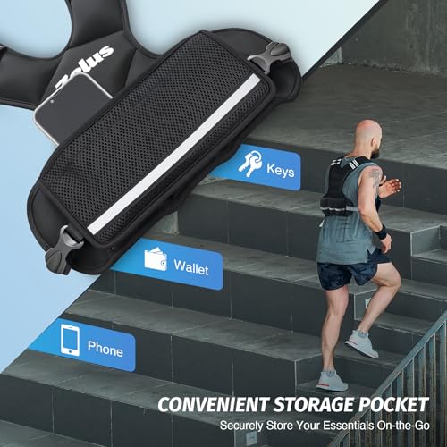 ZELUS Weighted Vest for Men Women,Adjustable 4-32lb Vest, Removable Weights - color: Black, size: 11-20 lb.