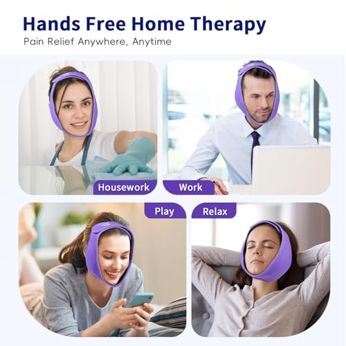 Wisdom Teeth Ice Pack Head Wrap for Pain Relief - Cold Hot Therapy for Face - color: Purple