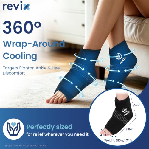 REVIX Foot Ankle Ice Pack Wrap, Gel Ice Packs for Feet Discomfort, 2 Packs