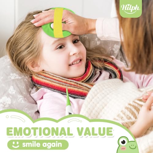 Hilph Kids Ice Packs, 3 Cute Frog Ice Packs with Cover & Handheld Straps - style: D-3 Sleeve Frogs