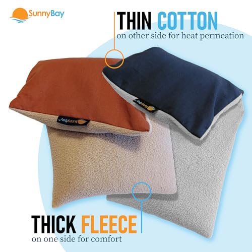 SunnyBay Microwavable Neck and Shoulder Heating Pad, 6x11 Inches, 2 Pack - color: Navy Blue and Persimmon