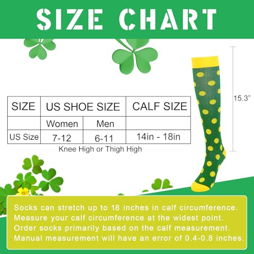 Junely Compression Socks for Women Knee High Striped Polka Dot Stockings - color: A5-dot