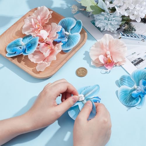 NBEADS 2 Pairs 2 Styles Flower Shoe Clips, Butterfly Orchid Shoe Buckle Clips Flower Sandals Decor for Women