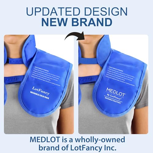 LotFancy Neck and Shoulder Ice Pack Wrap, Reusable Ice Pack for Injuries