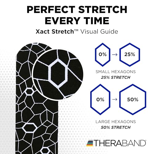 THERABAND Kinesiology Tape for Shoulder, Back & Knee, 2", Black/White - color: Black/White