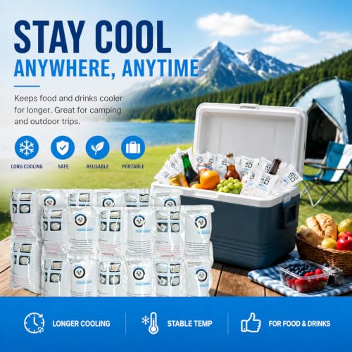 Shipping Cold Packs Dry Ice for Shipping Frozen Food, Flexible Cold Ice Pack Sheets for Coolers, Long Lasting Freezer Ice Packs 14'' X 13'' 144Cells - style: 6X4cell 6sheet - 144cells