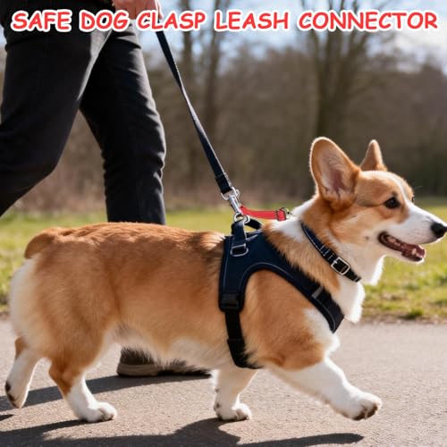 YUEPET Dog Safety Collar Clips 2 Pack Adjustable Prong Collar Backup Clips - color: Red+Blue