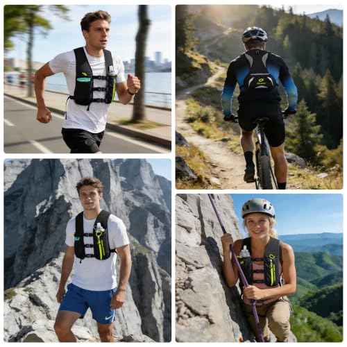 Maelstrom Running Vest, Lightweight Hydration Pack with 500ml Soft Flask - color: Black