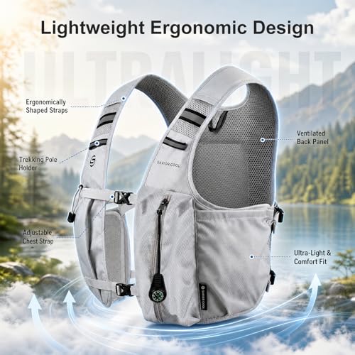 Cooling Vest for Men Women, Hydration Vest for Running Hiking - color: Silver