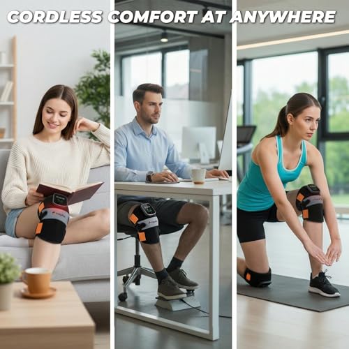 Knee Massager with Heat and Red Light Therapy, 660&850nm, Cordless, FSA&HSA