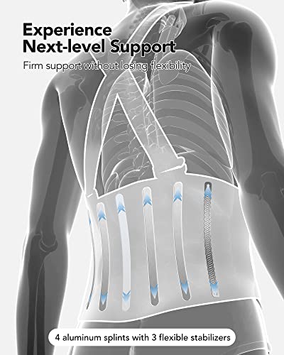 Back Brace for Heavy Lifting for Men Women Lower Back with Reflective Belt and 7 Splints, Ultra-thin Mesh Fabric, Back Brace for Posture Men Women, Perfect for Work Outdoor Running Motorcycle