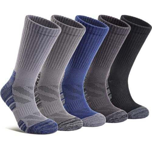 Running Hiking Socks for Women Compression Athletic Crew Socks - color: Blue/Gray/Black, size: 8-10