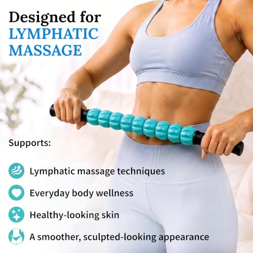 Bruizex Lipo Roller Lymphatic Drainage Massager, Massage Tool for Stomach - color: Blue