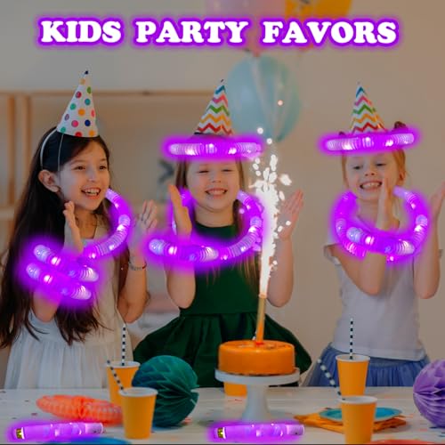 12-24 PCS Purple Glow Sticks Halloween Party Favors Toys for Kids Adults - style: Purple
