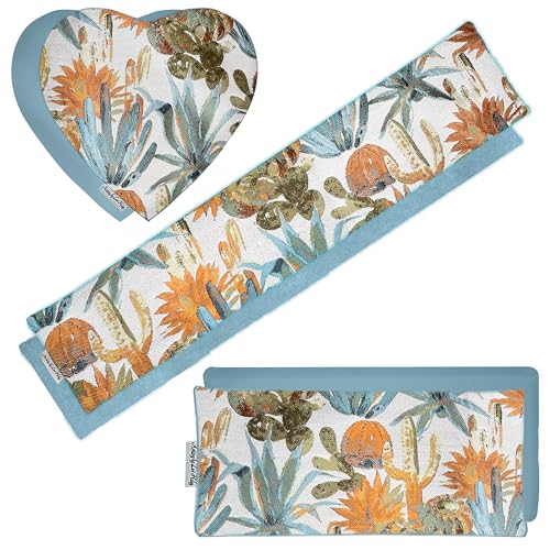 Heat Pack - Microwavable Heating Pads - Microwave Heating Pad for Pain Relief & Comfort - Suitable for The Neck, Back, Shoulders, Hips, Stomach Cramps & More - Neck Heat Wrap - Gift - size: WIDE, style: Cactus Garden