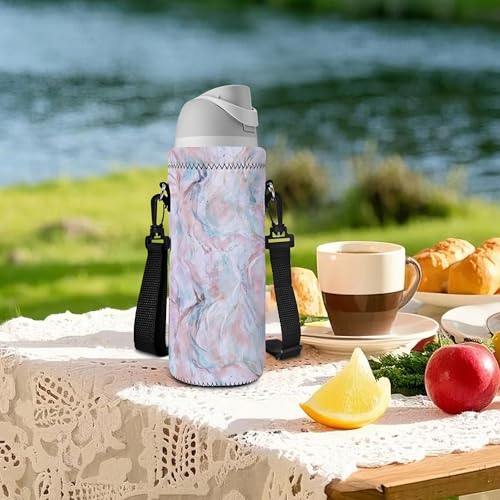RICHEN Neoprene Water Bottle Carrier Bag with Adjustable Shoulder Strap,Insulated Water Bottle Cover for Stainless Steel/Glass/Plastic Bottles - color: BC-60, size: 500ml