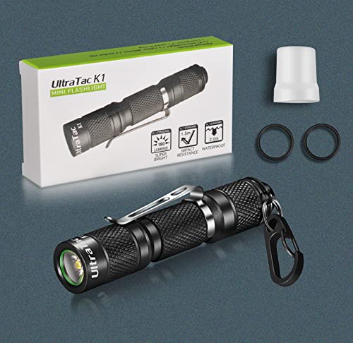 UltraTac K1 180LM AAA Battery Waterproof LED Keychain Flashlight - color: BLACK X 1